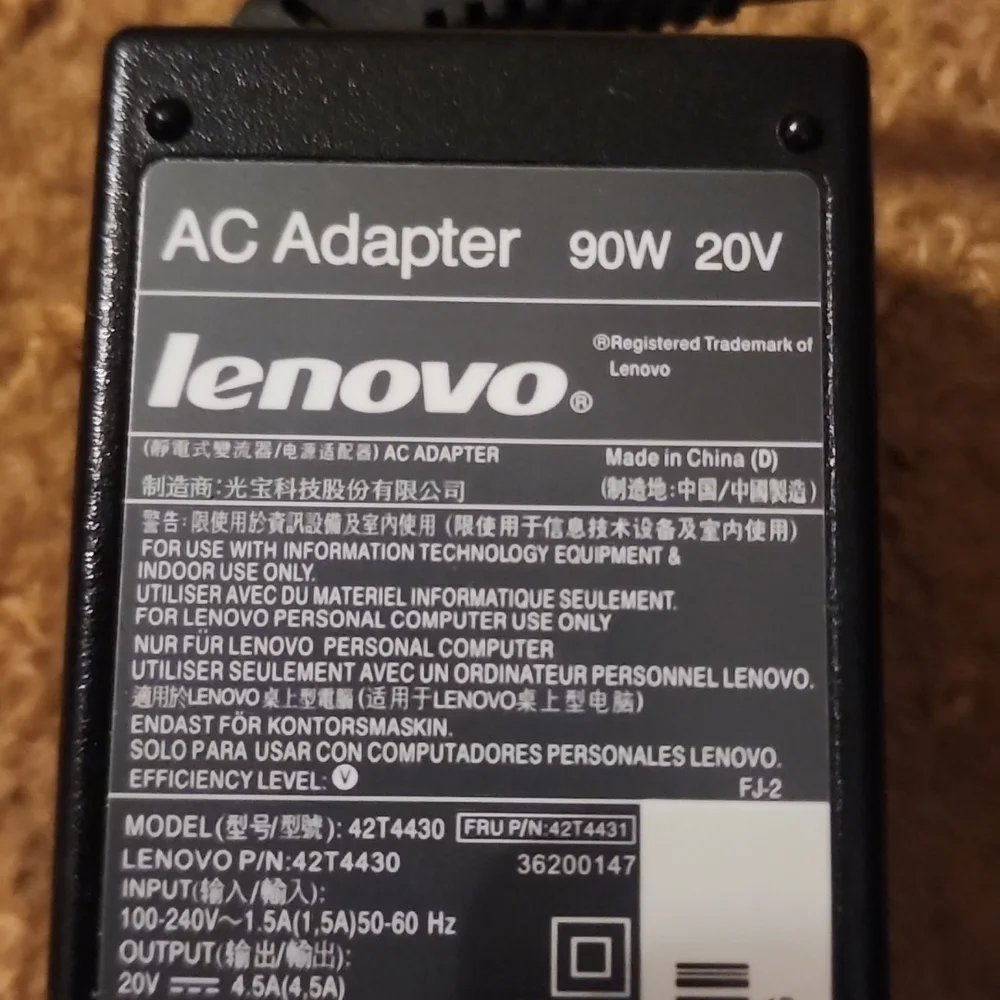 Lenovo ThinkPad Laptop Charger 90w 20v